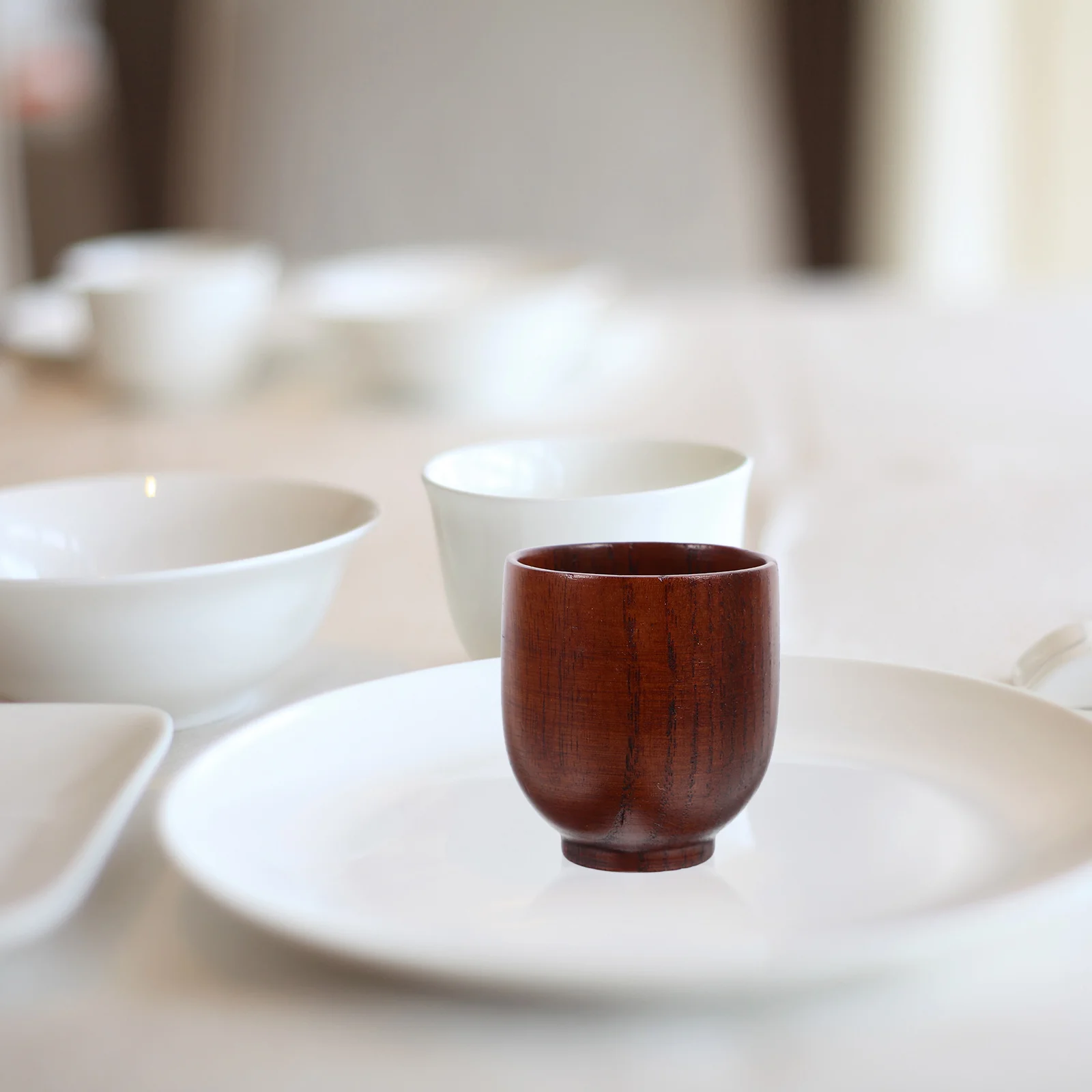 

2Pcs Wooden Goblet Elegant Round Reusable Multi-Use Wine Tea Water Mug Natural Wood Cup Wooden Goblet Camping Cup