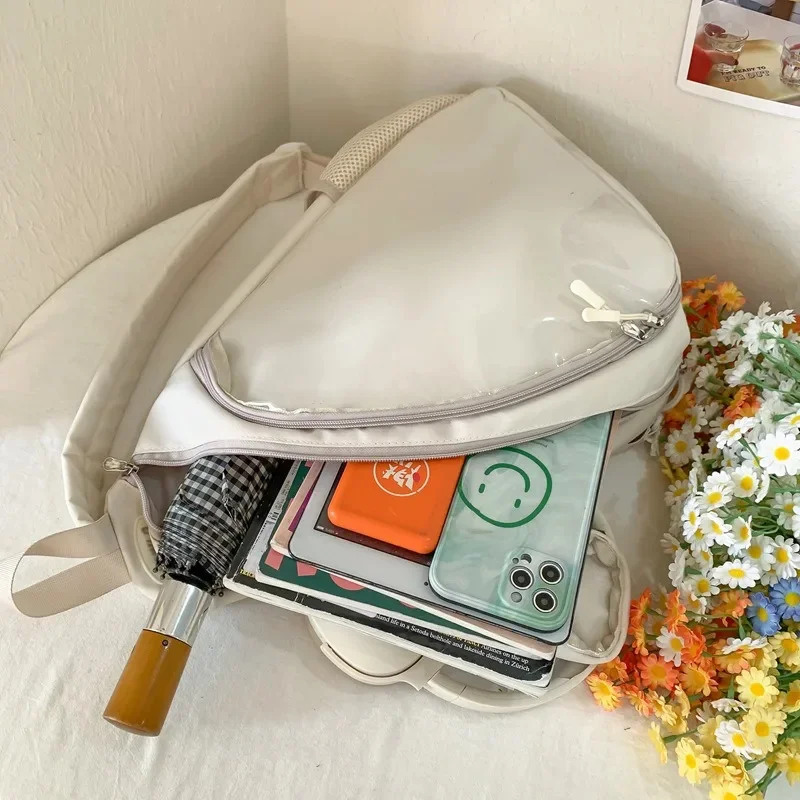 Y2K Forest Crossbody ItaBag Cute Girl Transparent Layer Badge Chest Bag Class Casual Commute Girl Single Shoulder Bag Itabag New