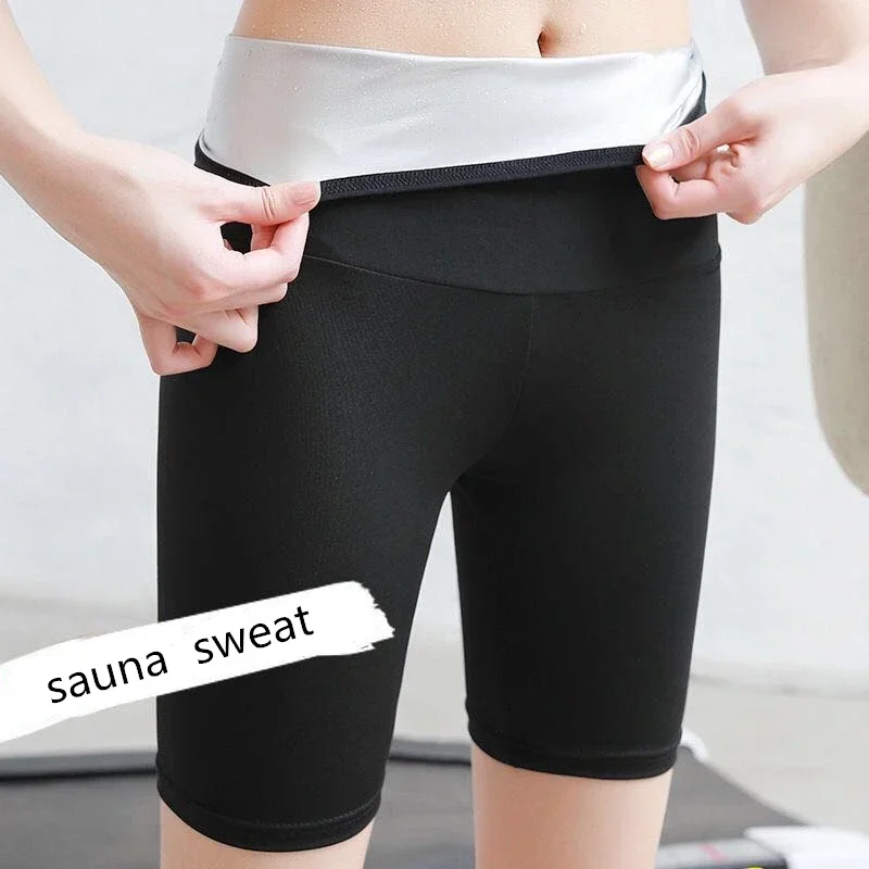 Women Sauna Sweat Pants Thermo Fat Control Legging Body Shapers Fitness Stretch Control Panties Waist Slim Shorts