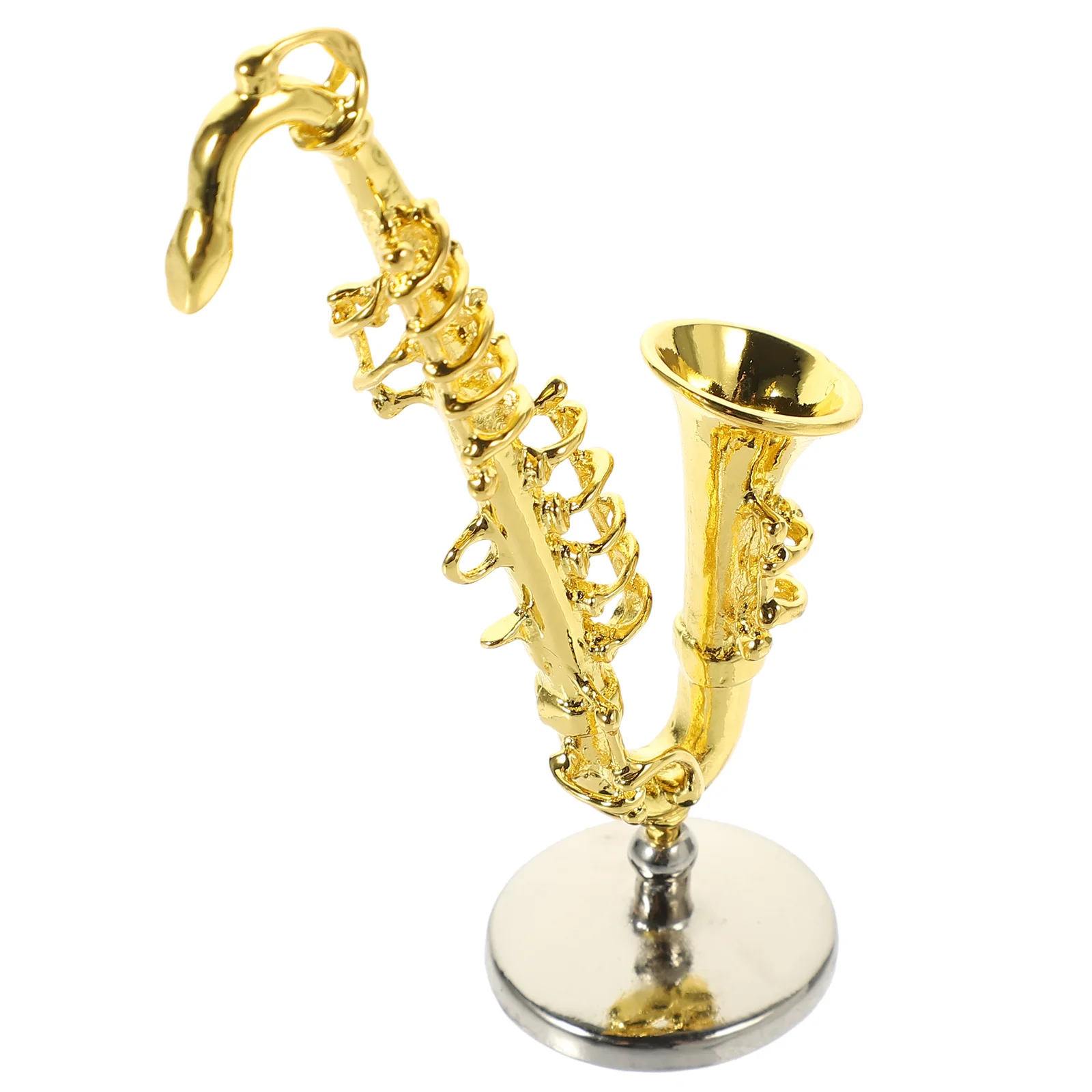 Dollhouse Accessories Miniature Saxophone Household Instrument Model Copper Pipe Small Simulated Alloy Decorative