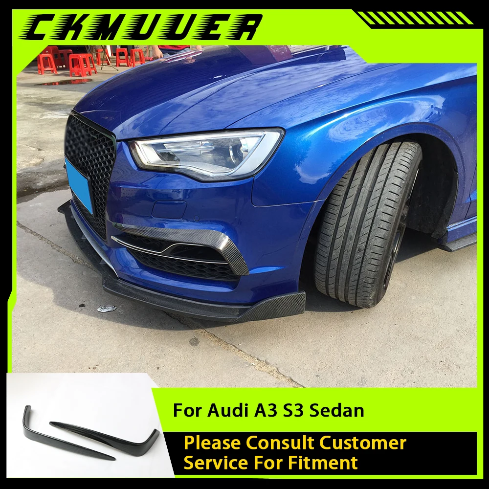 

Carbon Fiber Fog Lamp Strip for Audi A3 S3 Sedan 2013-2016 not Hatchback or Sportback Front Fog Light Eyebrows Cover Trims FRP