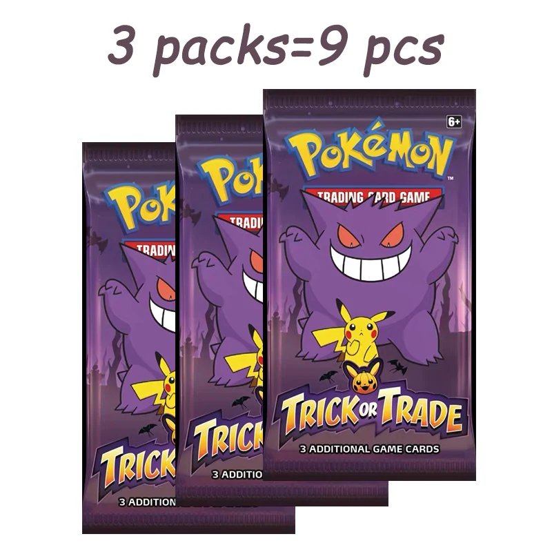 Original Pokemon Card Halloween Trick or Trade Booster Bundle Gengar pokemon  TCG Limited Collection card Child Party Board Game - AliExpress 26