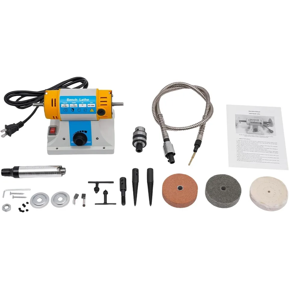 320W Variable Speed Bench Polishing Machine with Accessories