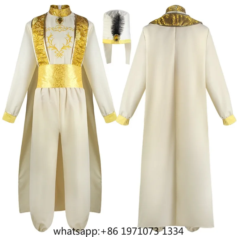 Aladdin Cosplay Costume Outfit Full Set Adult Uniform Halloween Carnival Suit Jasmine Aladdin Costume