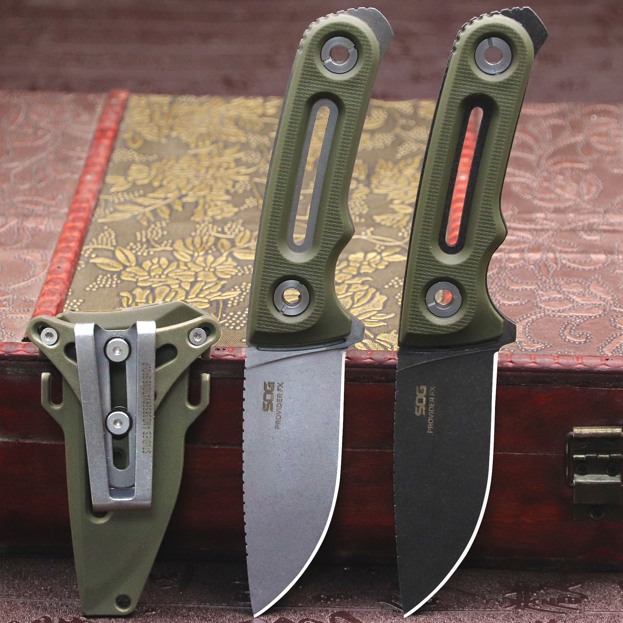 S.U.A S-G All-Tang DC53 steel outdoor multi-purpose survival knife, jungle hunting knife, camping EDC tool knife