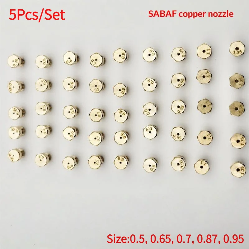 5PCS Burner Gas Hob LPG- Conversion Kits Jets 50 65 70 87 95 Brass Nozzle For Gas Stove Brass Nozzle Propane Injector.