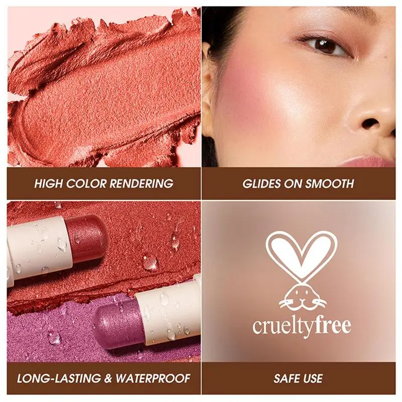 Creme Leve Blush Creme Brilhante, Rosto Iluminar, Rouge Peach, Maquiagem Cremosa, Shimmer Bochecha