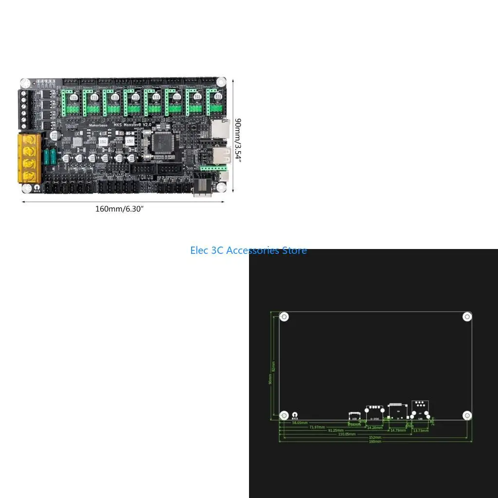 

Y51a Mks Monster8 Материнская плата 32 -битный контроллер Mainboard Printer 8