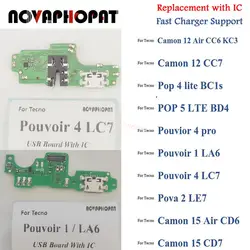 For Tecno Camon 12 15 Air Pop 5 Lte BD4 Pouvior 4 1 Pro Lite Pova 2 LE7 LC7 LA6 USB Dock Charging Port Charger Microphone Board