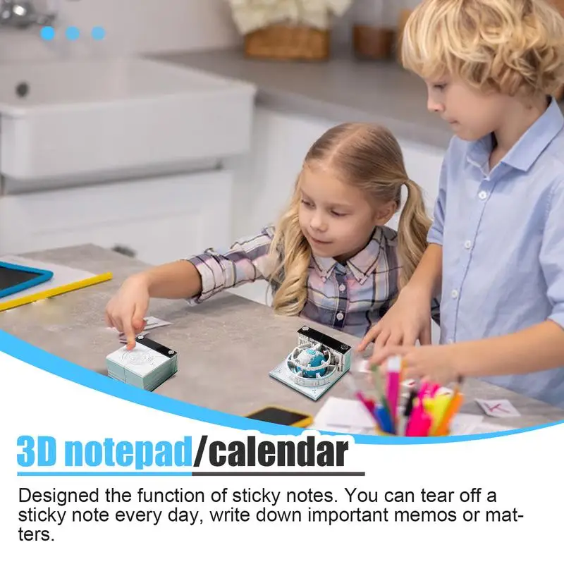 3D Notepad Calendar 3D Art Notepad Creative 3D Art Notepad Hand-Tear Papers Card Craft Note Paper Notes 3D Paper Card Craft