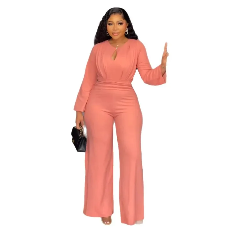 

Solid Color Women Jumpsuits For Summer Spring Long Sleeve Loose Fashion Streetwear Overalls Wide Leg Pants Trousers 2025