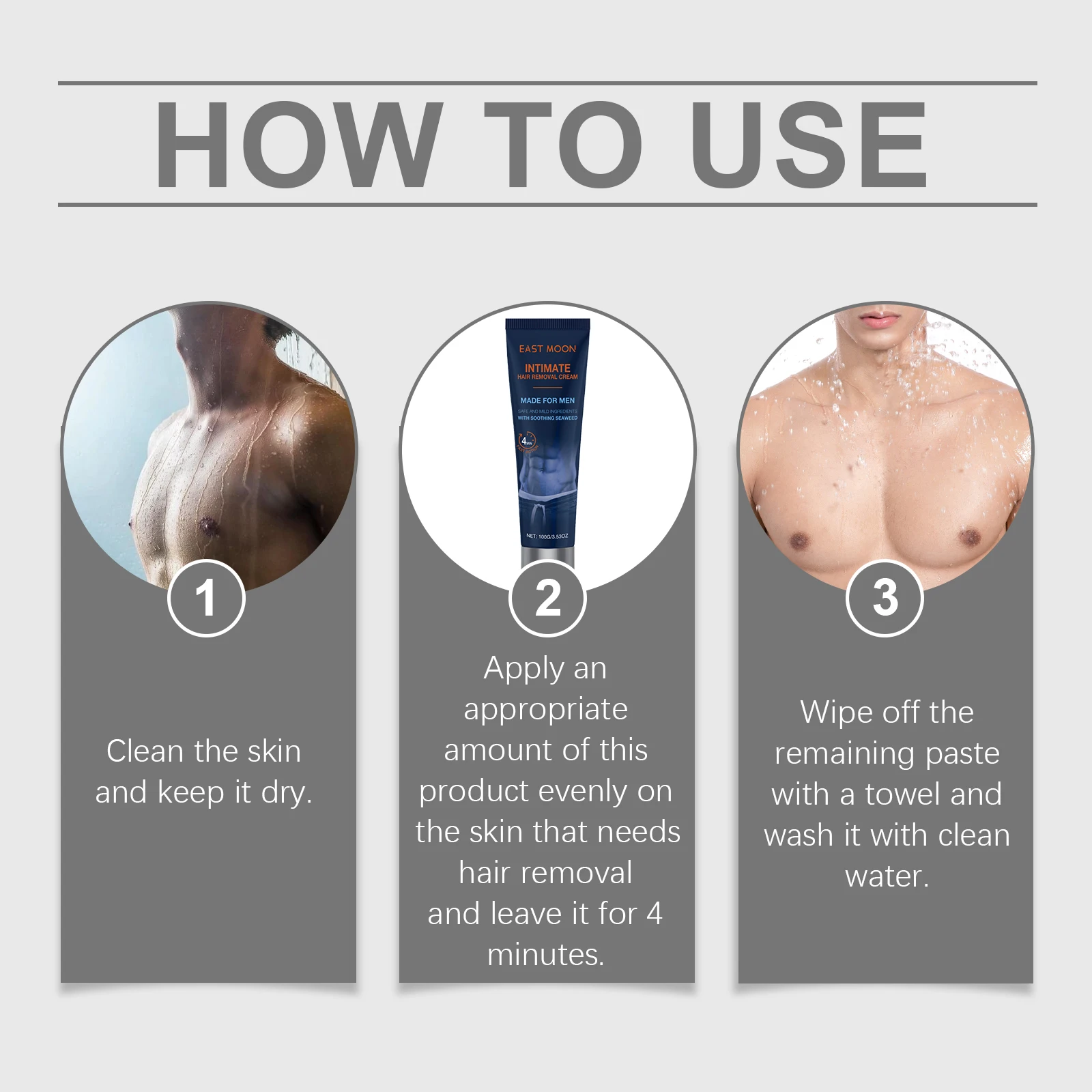 Men's Hair Removal Cream Nourishing Painless Non Irritating Growth Inhibitor Reduces Redness Non-Irritating Body Beard Removal