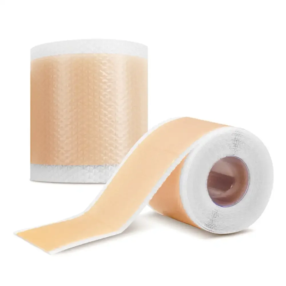 1Roll Easy-Tear Silicone Gel Tape Roll - Wound Dressing, Sticky Bandage, Water + Shower-proof-Latex-Free, Adhesive