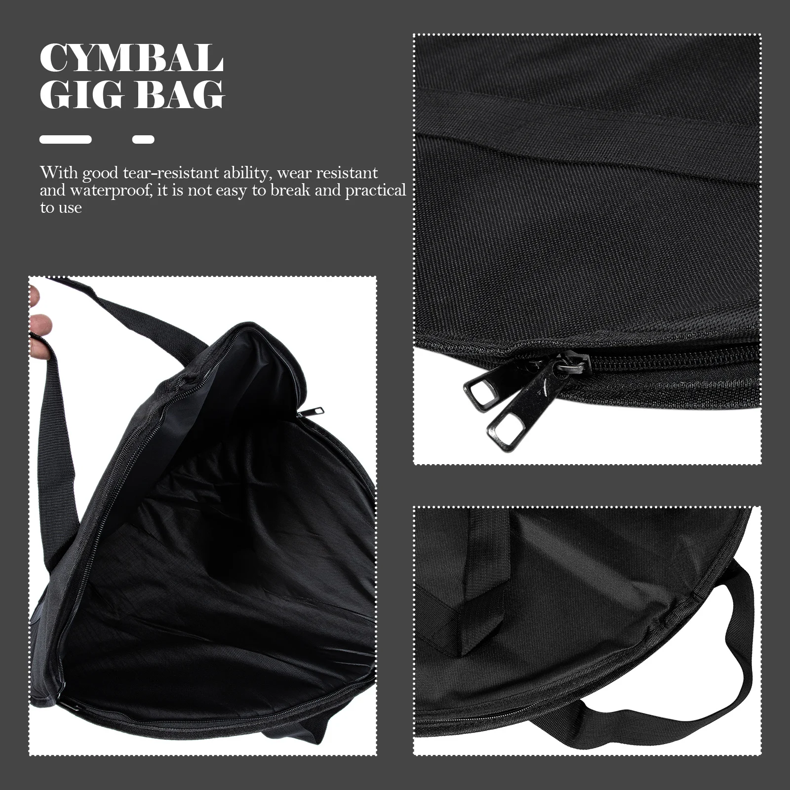 

Storage Bag for Dumb Pad 21 Inch Cymbal Gig Case Portable Drum Pad Carrier Percussion Accessory Black