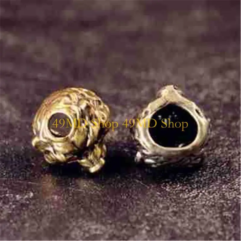 49MD Brass Leopard Head Beads for Creative DIY and Crafting Lanyard Activity