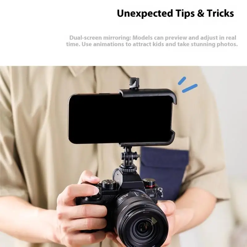 Braket Monitor Ponsel Penjepit Penyangga Ponsel dengan Dudukan Tripod Universal Pemasangan Cepat Sepatu Dingin untuk Kamera Aksi