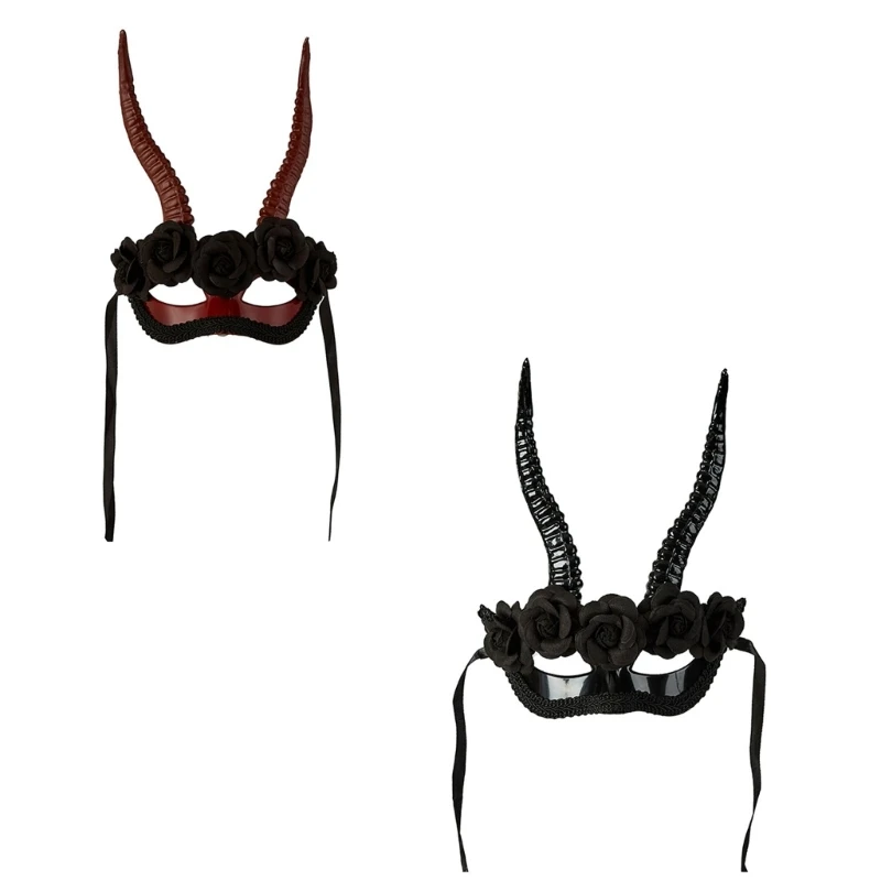 

DXAE Half Face Mask Mask Mask Halloween Party Accessessy Realistic Rog