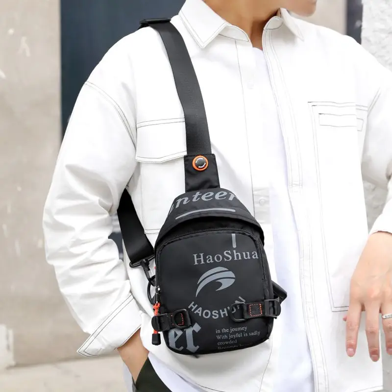 الرجال حقيبة ظهر ذات حمالة عبر الجسم حقائب السفر المشي لمسافات طويلة الرياضة الذكور موضة حقيبة نايلون رسول كتف واحد الصدر حقيبة ظهر