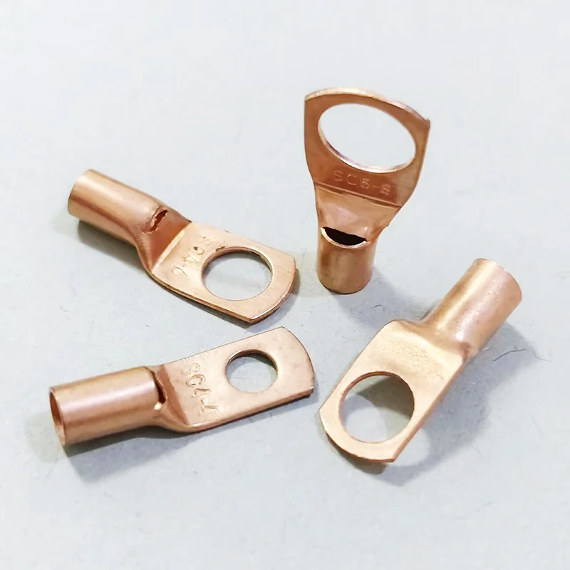 ﻿SC Series Copper Lug Ring Wire Connectors Bare Cable Crimp Terminals SC4-4 to SC25-10 2/5/10Pcs for Electrical Wiring ﻿