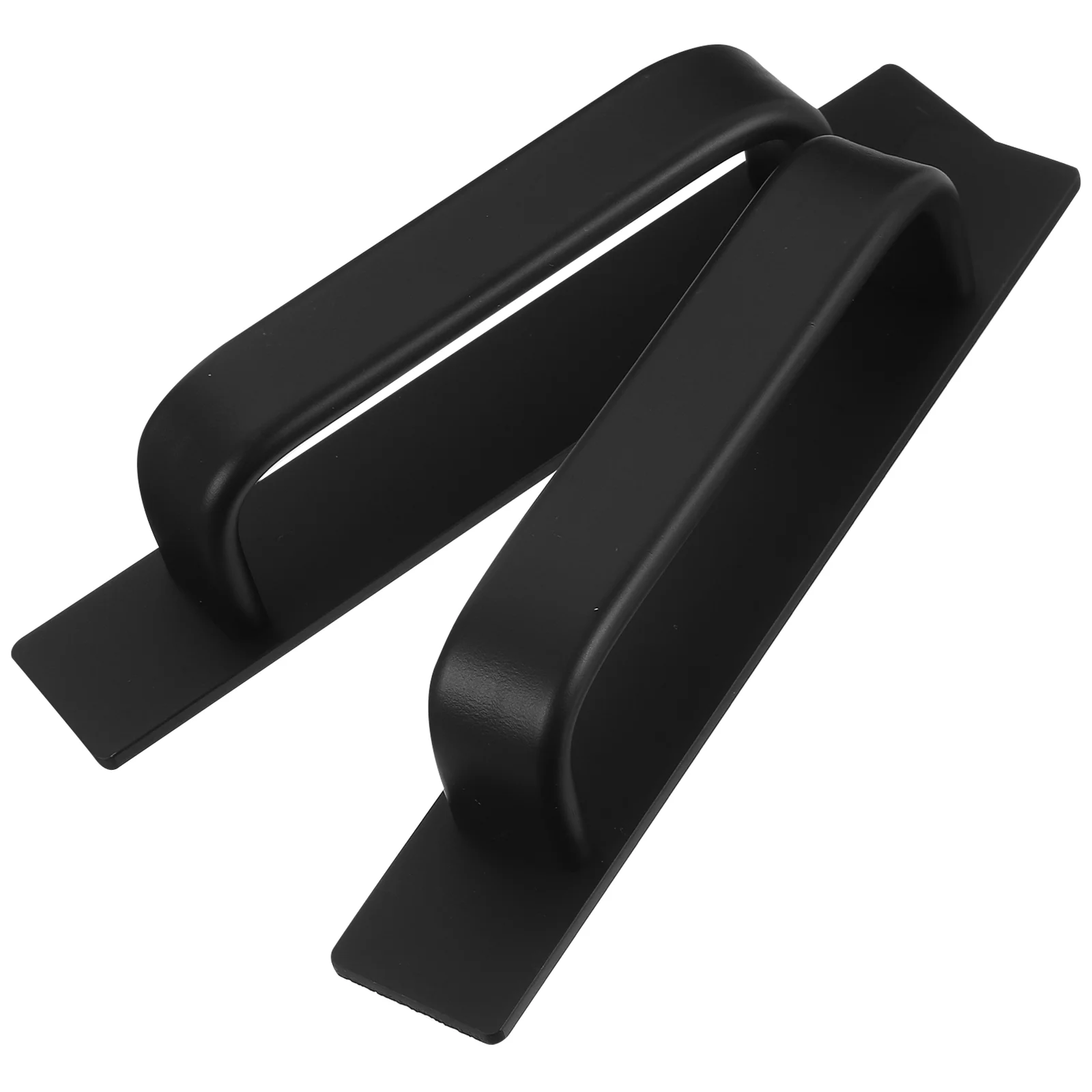 2 Pcs Door Handle Wardrobe Cabinet Sliding Pull Handles Aluminum Alloy Adhesive Black