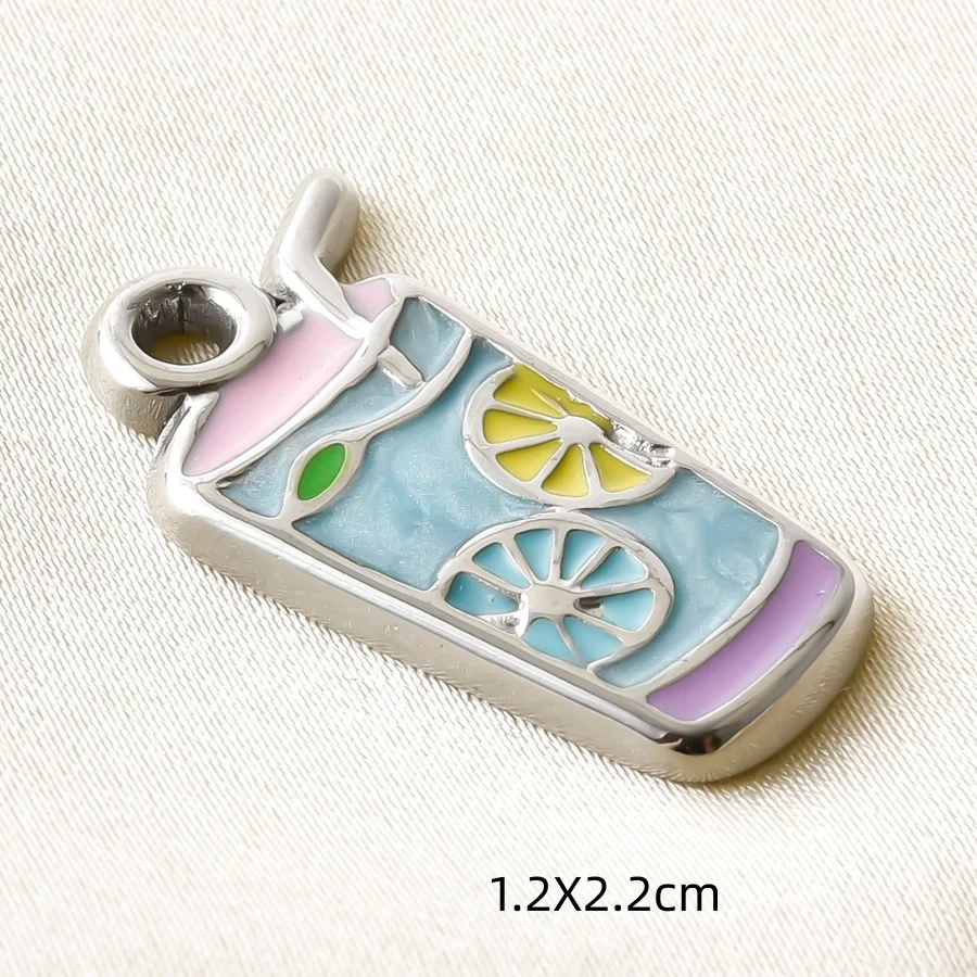 3 Stück/Set Öltropfen-Kuchen-Haartrockner Alltagsbedarf Charm Edelstahl-Anhänger für Schmuckherstellung Mädchen-Anhänger DIY Bastelbedarf – Detail 14