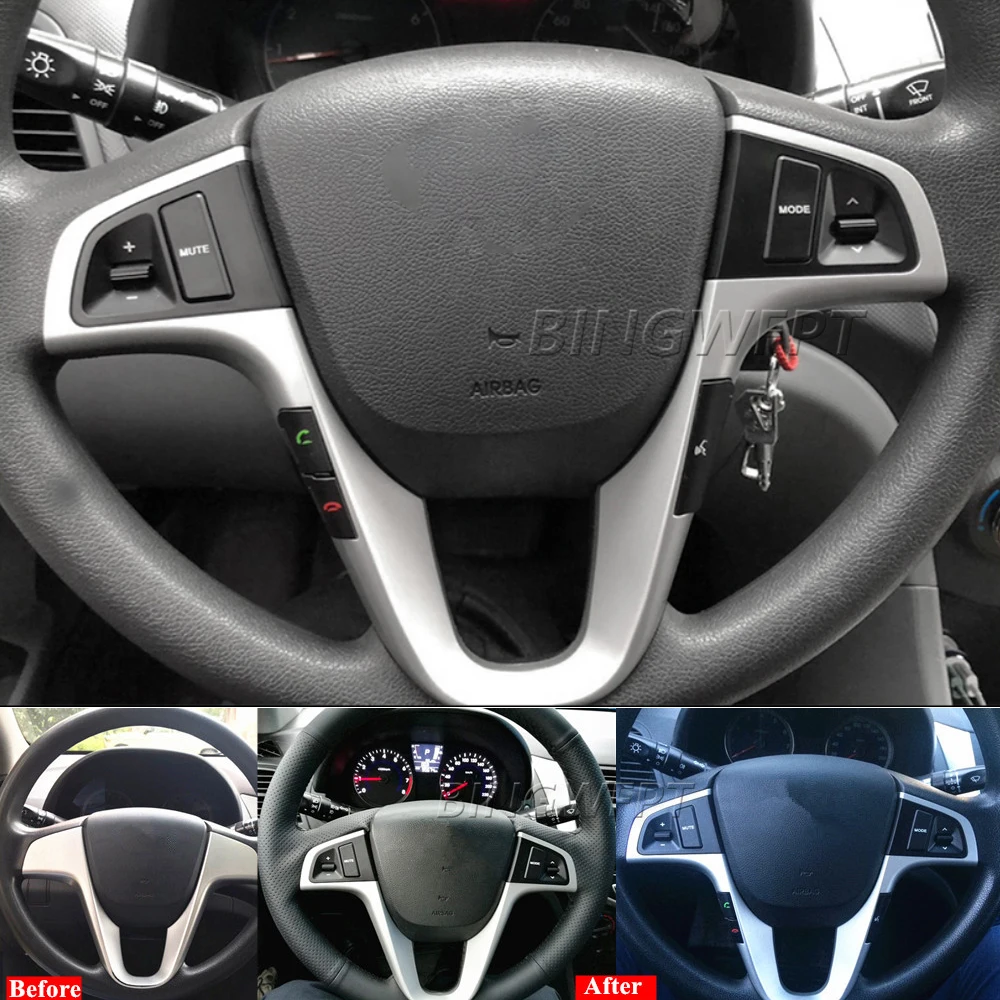 Brandnew Steering Wheel Buttons For Hyundai VERNA SOLARIS Steering Wheel Audio Volume Music Control Switch Button With Backlight