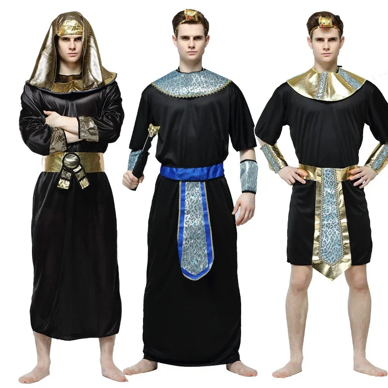 Man Ancient Egypt Pharaoh Black dress costume Anubis Soldier Halloween FantAsia Cosplay Fancy