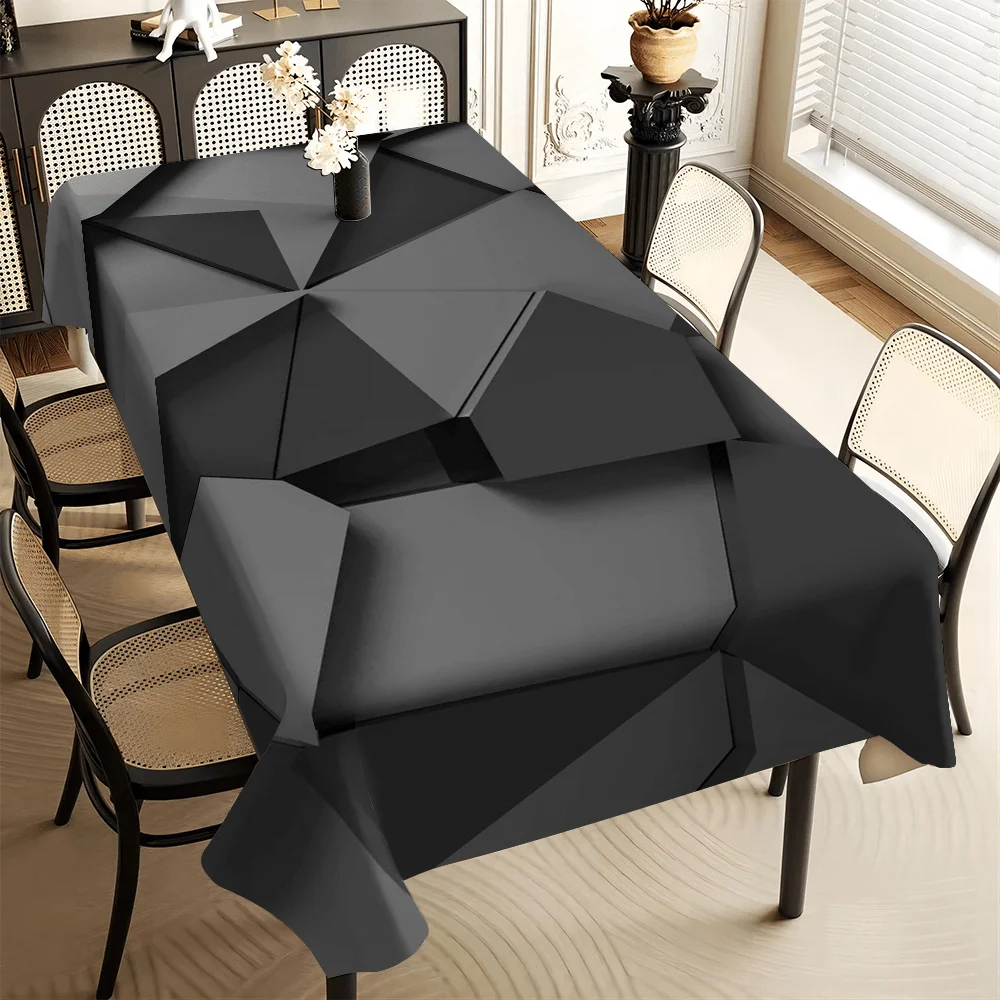 One geometric pattern tablecloth - durable and washable polyester fabric, perfect for picnicszyc