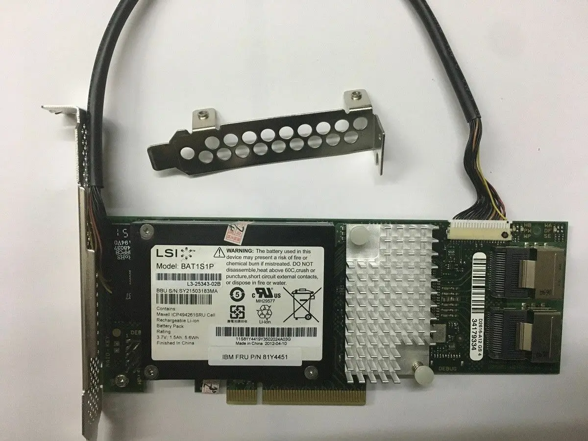 

Fujitsu D2616 SATA / SAS Raid 6G 512M cache Controller+LSI BBU08 Battery=9260-8I