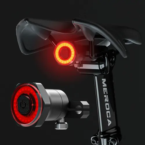 Luz trasera de bicicleta inteligente, freno de arranque automático, IPX6, resistente al agua, carga USB, luz trasera de ciclismo, luces LED