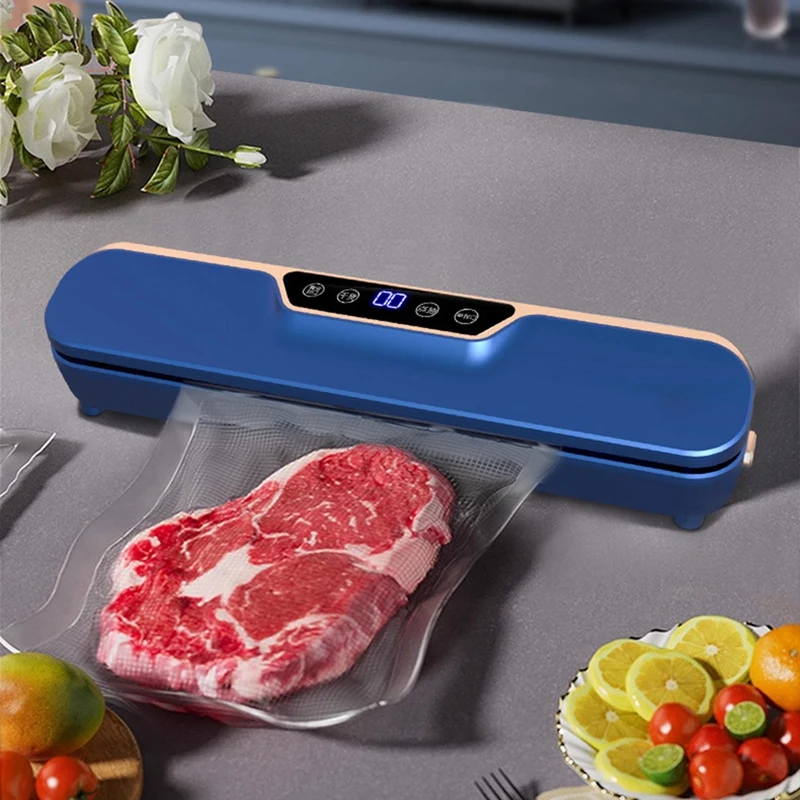 Electric Vacuum Sealer Vacuum Sealer Machine LED Display Food Automatic Commercial Household Sealer+10 Bags EU Plug