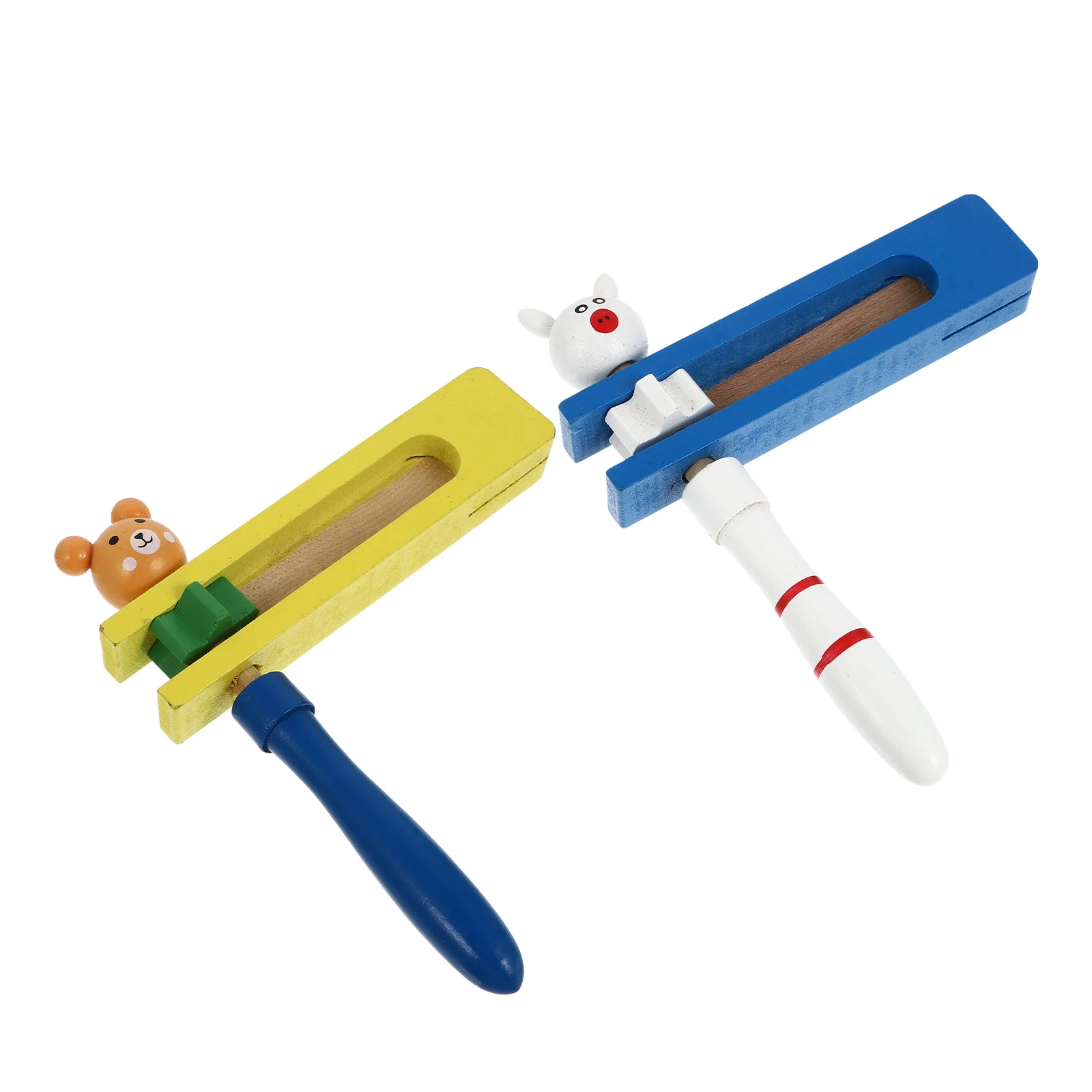 2 ชิ้น Birch Castanets เด็กของเล่นดนตรีเครื่องดนตรีเรียบปลอดภัยเสียงตลกการศึกษาของเล่นอนุบาล