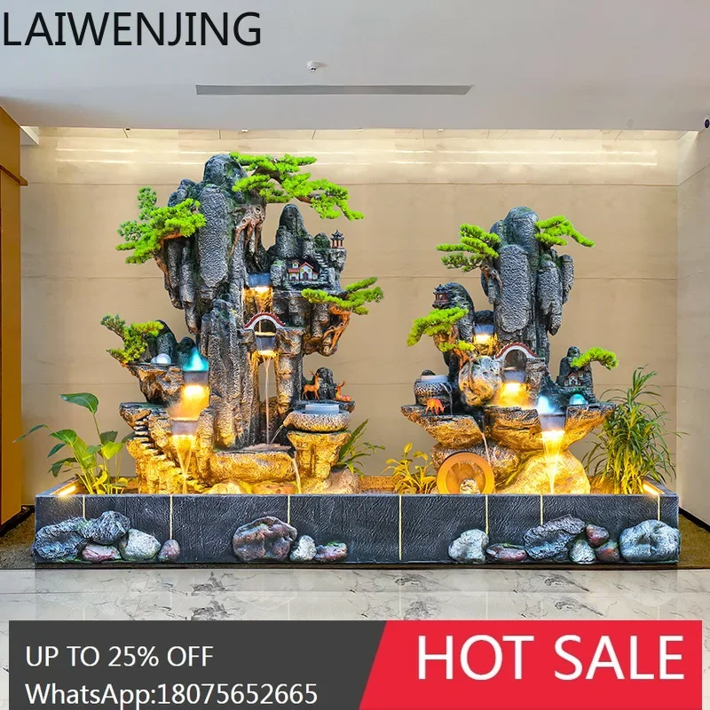 HLZ  Rockery Water Flow Ornament Floor-standing Chinese-style Fish Pond Landscaping Fountain Decoration