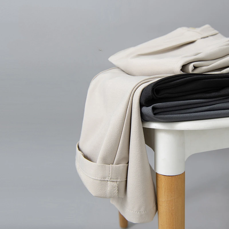 New Men's No-iron Formal Suit Pants Fashion British Formal Casual Trousers Black Gray Apricot Drape Elastic Male Trousers 28-38