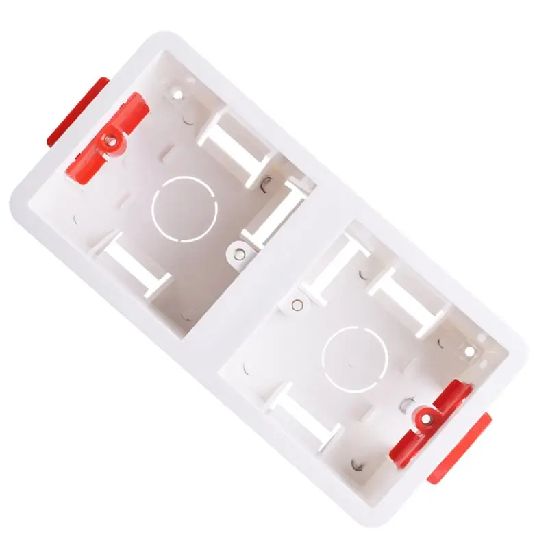 ABKO-Concealed Socket& Switch Junction Box-2Pcs UK Standard 2X4/2X5cm Drywall Back Box For Wall Installation Mounting
