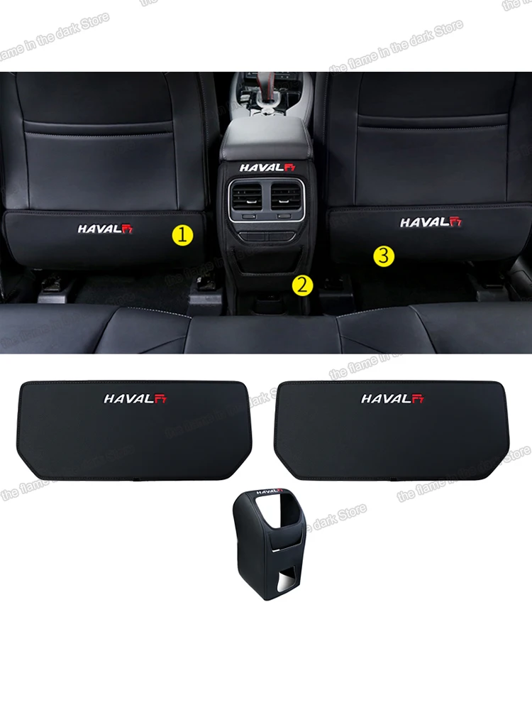 Leather Car Seat Armrest Inner Door Anti-kick Mat for Haval F7 F7x 2019 2020 2021 Protector Interior Accessories Auto 2022 2023