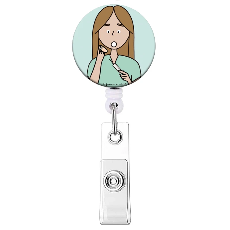 1PC Krankenhaus Krankenschwester Versenkbare Abzeichen Clip Arzt ID Karte Halter Reel für Namensschild Abzeichen Halter Bürobedarf Schnalle – Detail 11