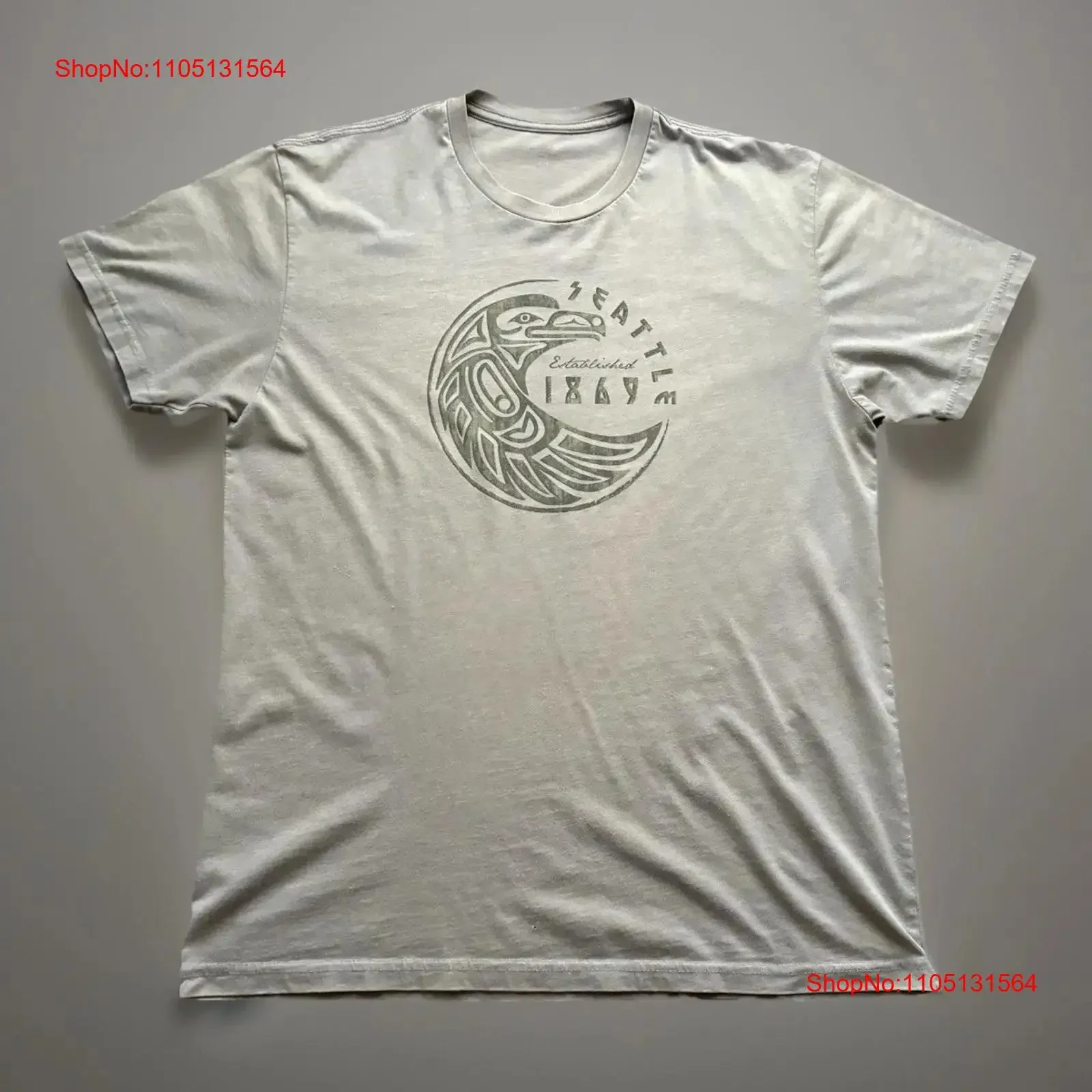 Seattle Native Bird Art T Shirt L Beige S Pacific Northwest Nature  vintage Washed Stylish Stretched Casual designer clothes