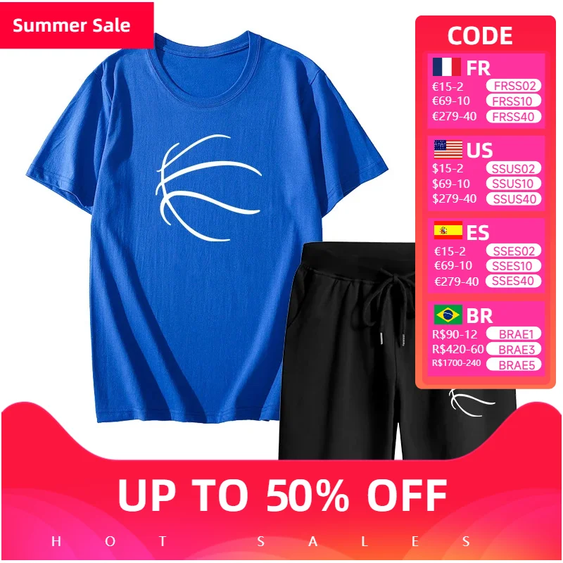 

2025 Hot Sale Mens Casual Sport Short Sleeved Suits High Quality Basketball T-shirts Fifthpants Summer Male Jogging Wear 8 Color