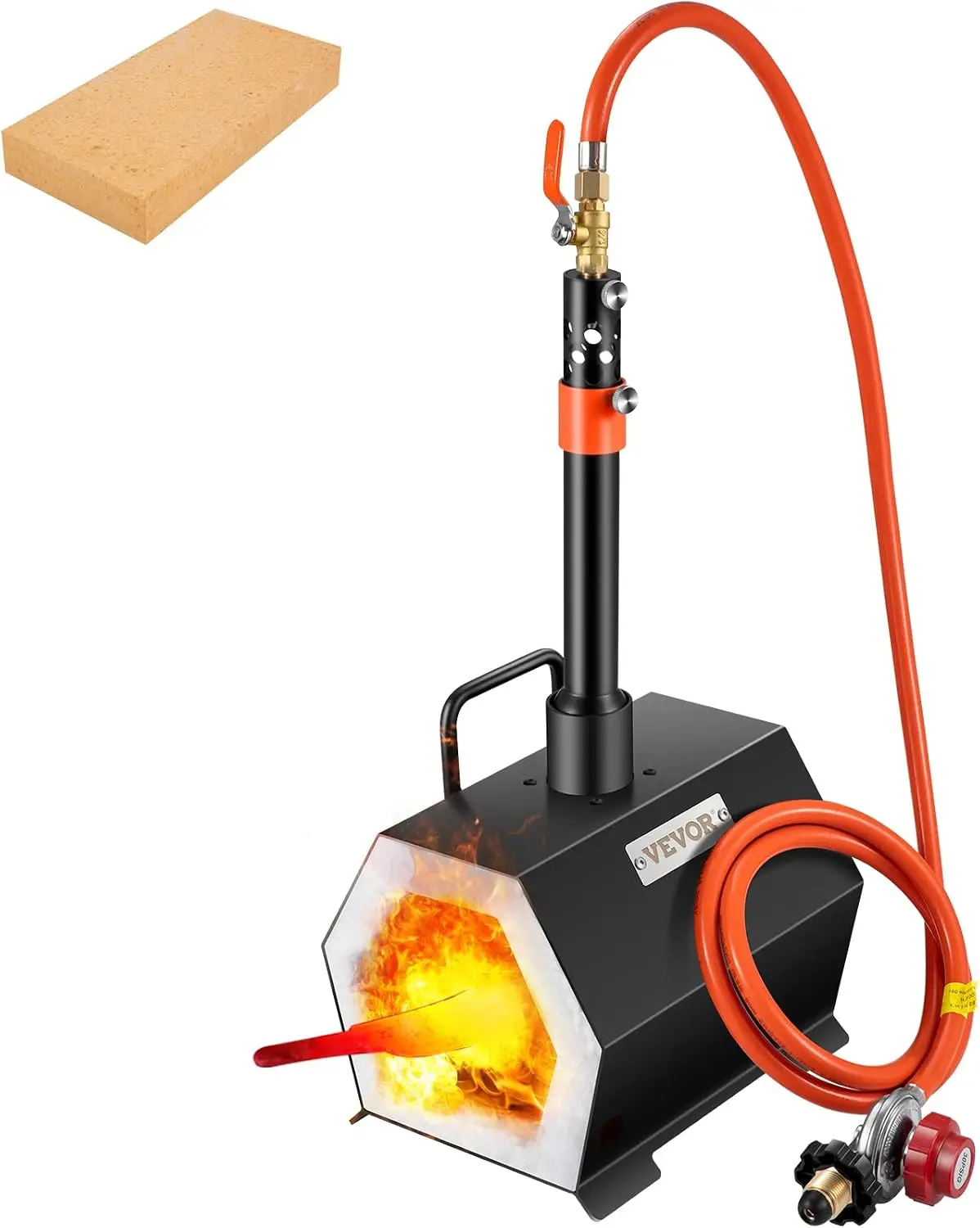 Propane Forge Portable, Single Burner 2600°F Metal and Knife Forge, Large Capacity Blacksmithing Farrier Forges, Gas Forging Too