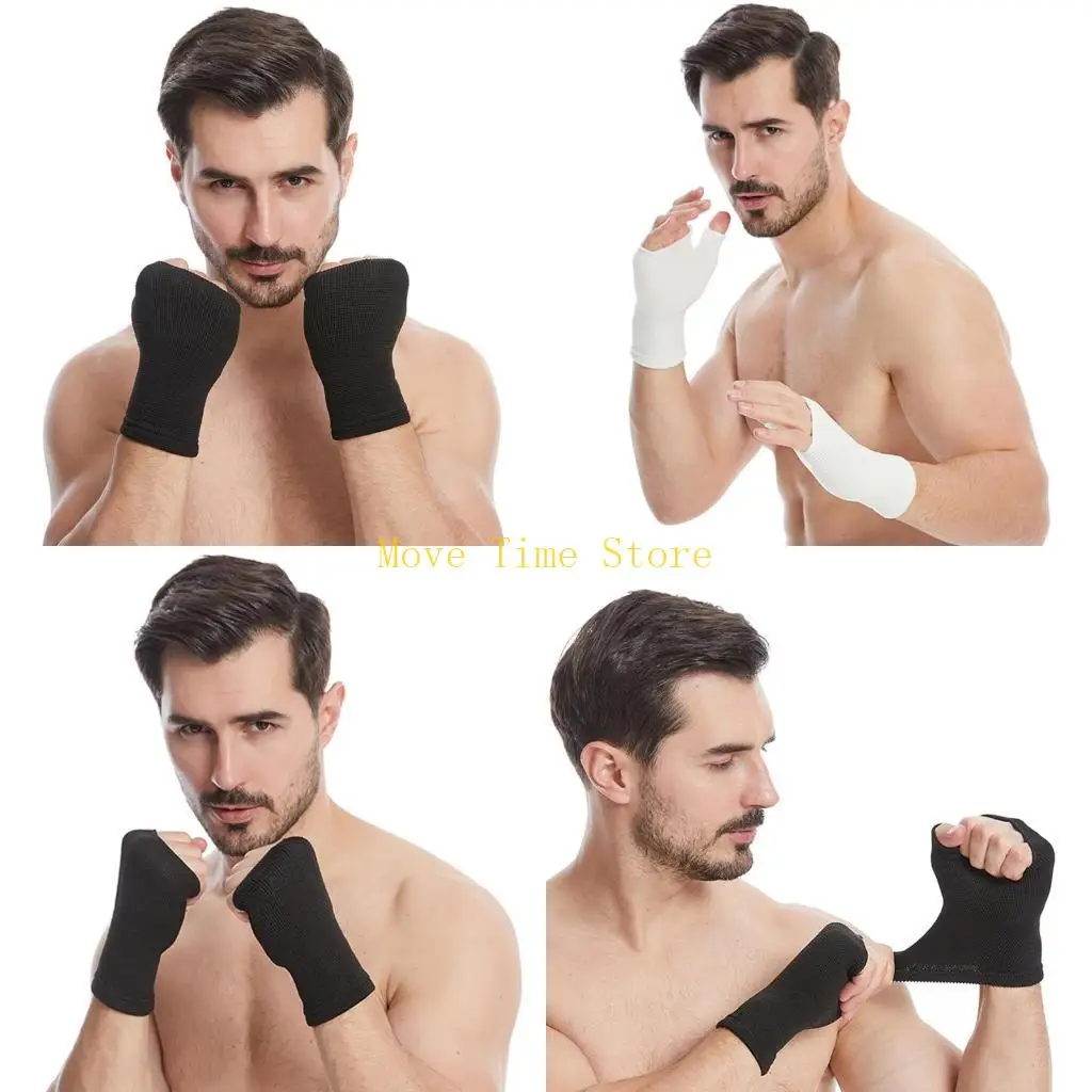 92ME Compression Gloves Sports Wrist Support Brace Unisex Wrist Thumb Support Sleeve Fingerless Wrist Hand Gloves