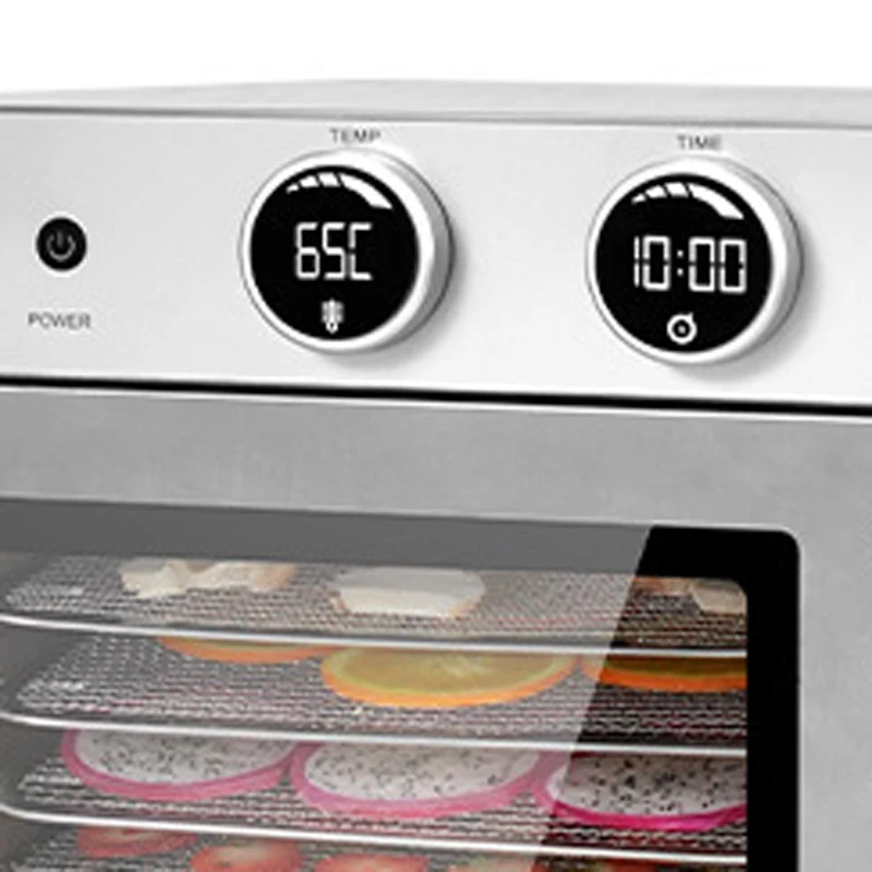 12 طبقة 2 في 1 مجفف طعام مقبض إلكتروني للتحكم 1200 وات مجفف قوي للفواكه والخضروات واللحوم والأسماك المتشنجة