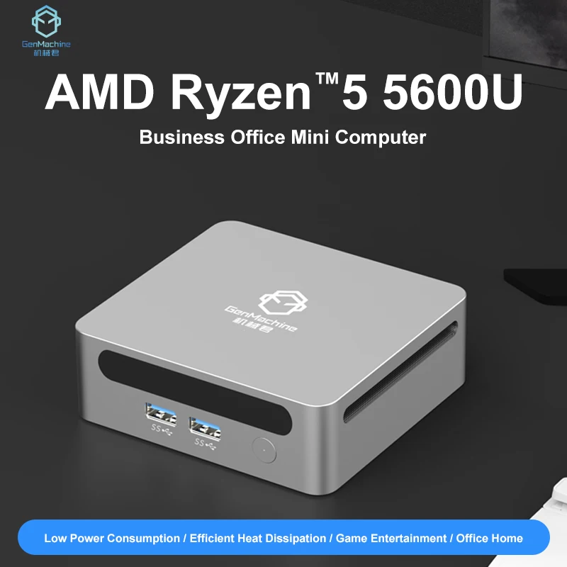 Imagem -02 - Genmachine Novo Amd Ryzen 5600u Mini pc Windows 10 11 33 Ghz até 42 Ghz Ddr4 Suporte Máximo 64 gb de Ram Gaming Wifi6 Computador