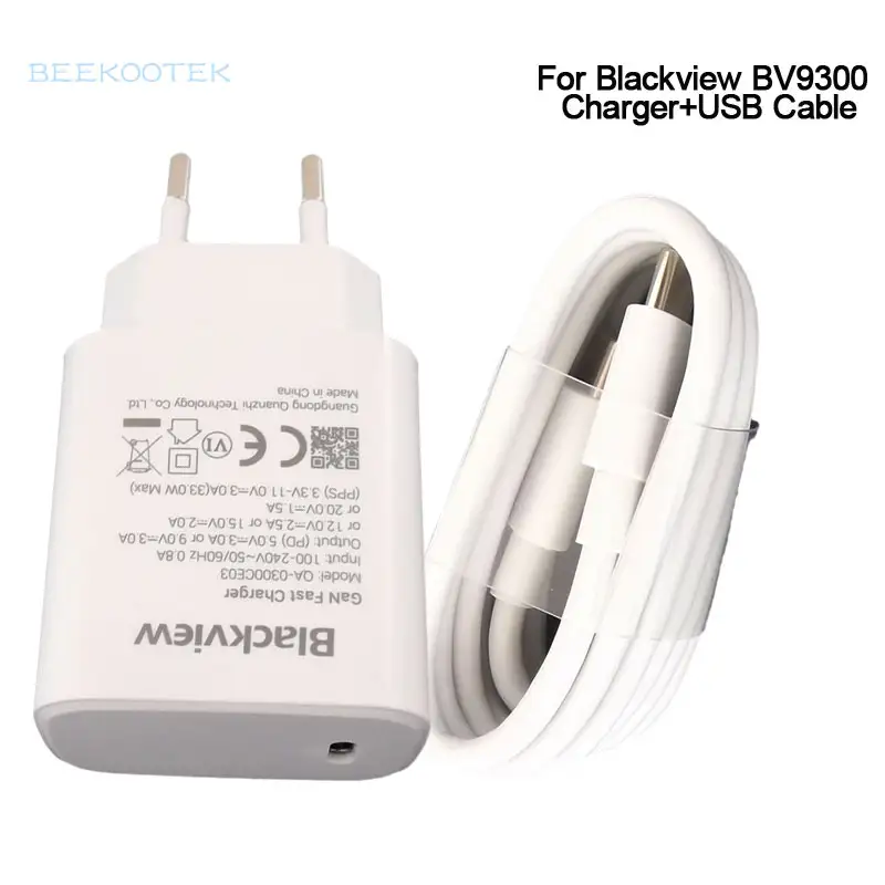 New Original Blackview BV9300 Charger Official Quick Charging Adapter USB Cable Data Line Parts For Blackview BV9300 Smart Phone