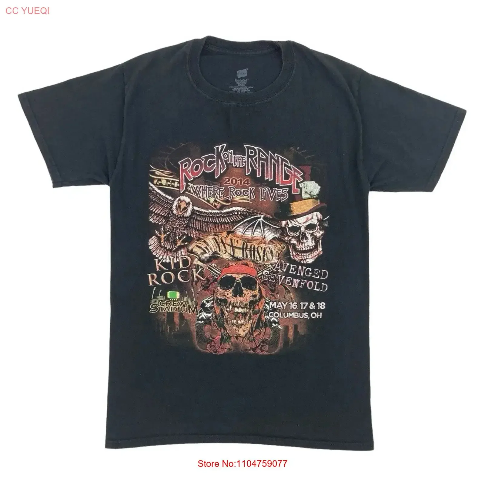 Rock on the Range 2014 Where Lives Black T Shirt Men's S vintage Washed Stretched Casual Breathable designer clothes homme