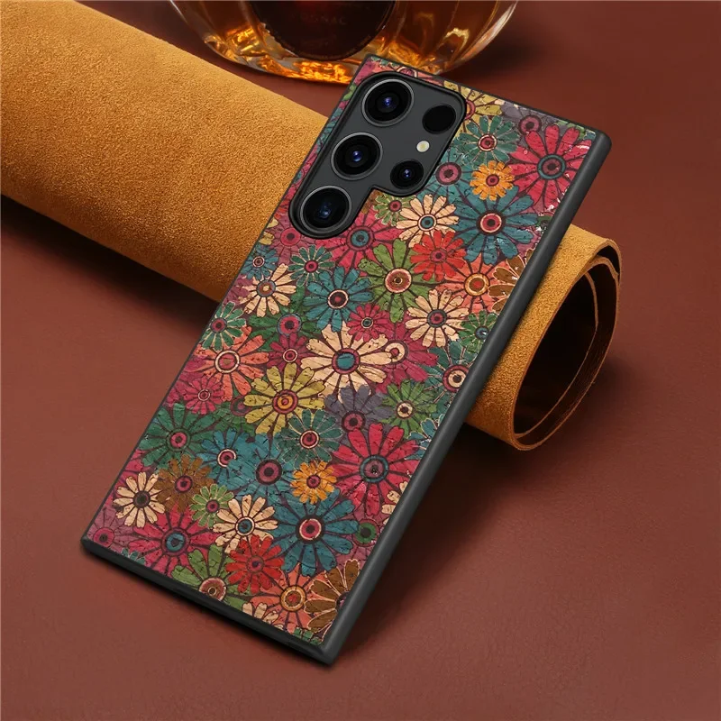 Luxury Flower Figure Leather Phone Back Case Cover for Samsung Galaxy S24 S23 S22 S21 S20 Plus Ultra FE Note 20 Bumper Coque