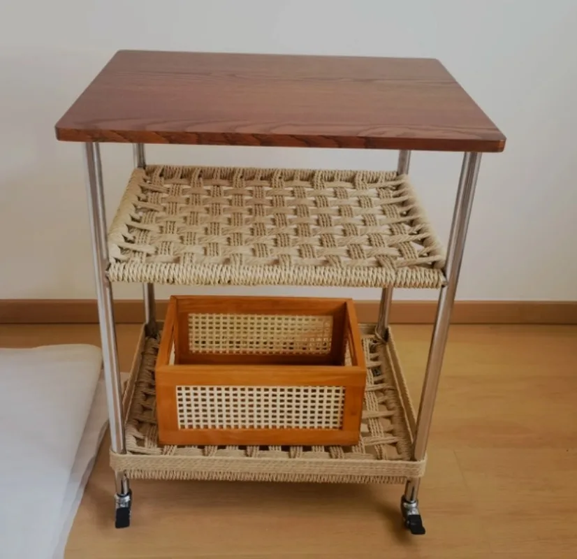 For Bedside Table Detachable Bedroom Home Stainless Steel Woven Environmental Protection Formaldehyde-free Creative Storage Cabi