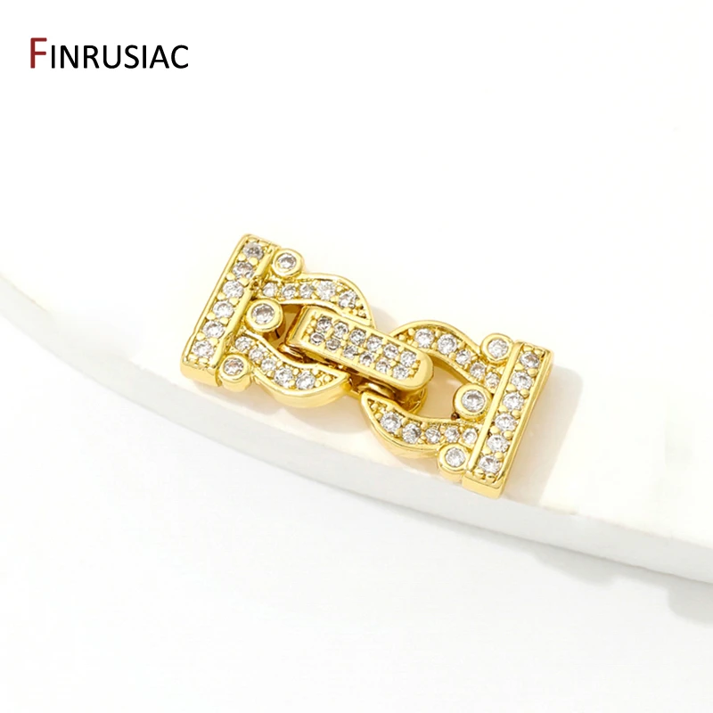 18K Gold Plated Brass Fasteners Closure Lock Clasps For DIY Handmade Needlework Beads Pearls Jewelry Making Findings