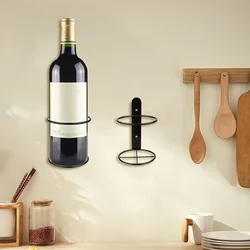 Metal Iron Wine Bottle Display Rack Wall Mounted Metal Hanging Wine Rack Organizer for Home Kitchen Bar