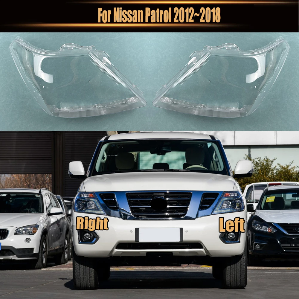 

Для Nissan Patrol 2012 ~ 2018 прозрачный абажур абажур передняя фара корпус крышка фары линза из плексигласа